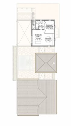 the floor plan for a house with two levels and an open living area, including a kitchen