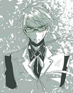 an anime character with glasses and a tie