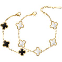 PRICES MAY VARY. Bracelet Moral: This lucky clover bracelet features a stunning design with timeless classic elements that have been cherished in the fashion world. The four-leaf clover represents happiness and symbolizes luck, love, health, reputation, and wealth. Fine Workmanship: Each leaf of this stylish women’s four-leaf clover bracelet is meticulously polished and expertly designed by skilled artisans. Crafted from stainless steel, it features a stunning golden hue with a unique luster and Clover Bracelets, Four Leaf Clover Bracelet, Lucky Leaf, Dainty Gold Bracelet, Clover Bracelet, Gold Bracelet Set, Trendy Bracelets, Bracelets Set, Gold Bracelet For Women