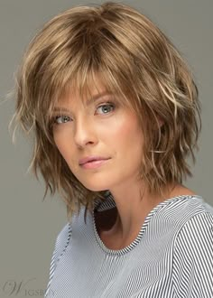 Messy Look Women's Shoulder Length Style Features Choppy Layers Wavy Human Hair Wigs Lace Front Wigs 10Inch: Wigsbuy.com Messy Look, Cheap Human Hair Wigs, Long Human Hair Wigs, Short Shag Hairstyles, Choppy Layers, Short Human Hair Wigs, Choppy Hair, Remy Human Hair Wigs