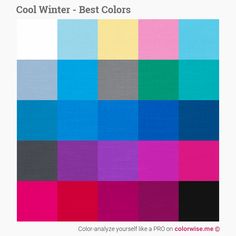 an image of a color scheme with the words classic winter - best colors on it