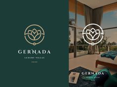 the logo for germada luxury villa, which is located on top of a hill