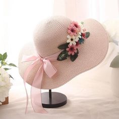 Description: Whether you are preparing to go out on a beautiful nature picnic date, going out to an outdoor wedding ceremony, or preparing for your vacation at the beach, this is the gorgeous sun hat for you! It is artistically designed with intricate details of beautiful flowers, and a sturdy straw hat, for you to enjoy in the many years to come! Details: OZYC Women's Fashion Spring Summer Flower Straw Hat Exquisite Floral Straw Dressy Outdoor Wedding Vacation Beach Hat Floral Bow Sun Hat for W Colorful Dresses Formal, Easter Hats, Fancy Hats, Sun Hats For Women, Hat For Women, Derby Hats, Cute Hats, Beach Hat, Girl With Hat