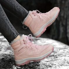 Category:Boots; Upper Materials:PU; Season:Winter; Heel Type:Flat Heel; Gender:Women's; Toe Shape:Round Toe; Type:Fleece Lined,Booties Ankle Boots; Style:Comfort,Casual; Heel Height(inch):<1; Outsole Materials:Rubber; Occasion:Daily; Closure Type:Lace-up; Pattern:Solid Color; Listing Date:11/07/2023; 2023 Trends:Waterproof Boots,Plus Size,Snow Boots Snow Boots Waterproof, Ankle Boots Winter, Fluffy Boots, Boots Plus Size, Comfortable Ankle Boots, Booties Ankle Boots, Ankle Shoes, Boots Waterproof, Winter Ankle Boots