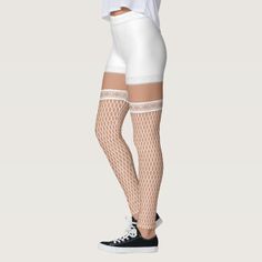 White Wedding Monogram Faux Fishnet Leggings - tap/click to personalize and buy #tuxedowedding, #fishnet #holdups, #bachelorette #party, Fitted White Fishnet Hosiery, White Fitted Fishnet Hosiery, White Fishnet Thigh High Hosiery, Fitted White Legwear For Party, Tight-fitting White Legwear For Party, White Thigh High Party Hosiery, Fitted White Lace Stockings, White Lace Fitted Stockings, White Stretch Knee-high Socks For Party