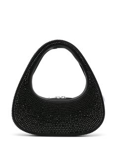 black cotton blend faux leather crystal embellishment single circular top handle top zip fastening main compartment Luxury Bags Collection, Fashion Portfolio, Fancy Bags, Black Accessories, Van Cleef Arpels, Black Purses, Crystal Embellishment, Shoulder Purse, Dolce & Gabbana