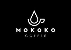 the logo for mokoko coffee is shown on a black background with white letters