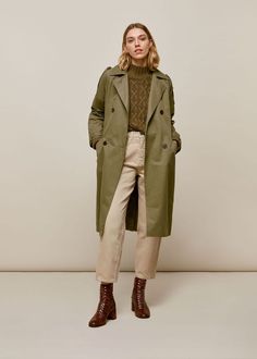 Trench Coat Outfit Spring, Spring Coat Outfit, Trenchcoat Outfit, Khaki Trench, Khaki Trench Coat