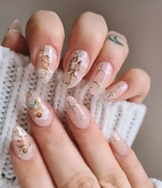 Angel Nail Designs, Cherub Nails, Angelic Nails, Nail Top Coat, Heavenly Nails, Boujee Nails, Nail Stickers Designs, Nail Base, Angel Nails