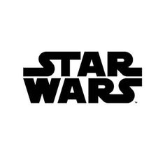 the star wars logo is shown in black and white