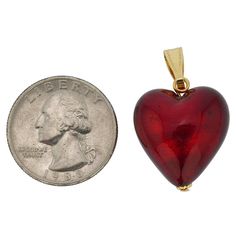 The unique beauty of Venice comes to life in this classic Murano Glass Heart Pendant. The perfect jewelry piece for everyday or a special day, this handcrafted ruby red heart pendant will make you feel elegant and stylish wherever your journey takes you. This Murano pendant also makes a wonderful gift for a special woman in your life. Measurements: The pendant measures 3/4 x 3/4 inch. It comes with an attractive velvet pouch, and the certificate of authenticity. Because each Murano Glass piece i Ruby Pendant Jewelry For Valentine's Day, Heart-shaped Ruby Jewelry For Valentine's Day, Formal Heart Pendant Jewelry With Heart Charm, Formal Heart Charm Jewelry With Heart Pendant, Ruby Heart Charm Jewelry, Red Heart Pendant Necklace For Wedding, Ruby Heart Pendant For Valentine's Day, Ruby Heart Pendant Jewelry For Valentine's Day, Formal Jewelry Pendant For Valentine's Day