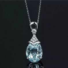 Beautiful Lab Created Aquamarine Silver Pendant Necklace. Chain Measures 18” Inches. New Condition And Comes In A Gift Box. Metal Type ~ Sterling Silver Filled Gemstone Type ~ Cubic Zirconia Bundle & Save: Bundle 2 Or More Items For A Private Discount Next Day Shipping On All Orders 5 Star Rated Poshmark Ambassador Formal Light Blue Aquamarine Necklace, Aquamarine Light Blue Necklace For Anniversary, Elegant Light Blue Necklace For Anniversary, Light Blue Pendant Necklace In Blue Topaz, Light Blue Topaz Pendant Necklace, Light Blue Pendant Necklace For Anniversary, Light Blue Blue Topaz Pendant Necklace, Blue Topaz Oval Pendant Necklace, Elegant Light Blue Necklaces For Gifts