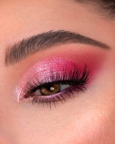 @nessasunshine wearing our Strawberry Sweet pink eyeshadow quad 🍓 Get this delicous eyeshadow palette for only $10 on colourpop.com 💕 #colourpopme #pinkmakeup #pinkeyeshadow #simpleeyeshadowlooks #easyeyeshadowlooks #springmakeup #summermakeup Pink Prom Eyeshadow Looks, Pink Makeup For Blue Eyes, Eyeshadow Looks Pinks, Hot Pink Eyeshadow Looks Simple, Pink Makeup Looks For Homecoming, Barbie Inspired Eyeshadow, Pink Prom Eye Makeup, Simple Hot Pink Makeup Looks, Pink Eyeshadow Looks Easy