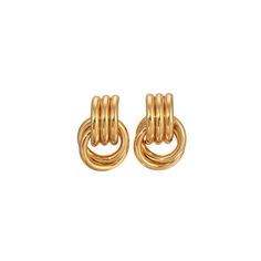 VITTO CASE – Heaven Mayhem Knot Gold Earrings, Gold Jewellery Earrings, Knotted Jewelry, Double Knot, Knot Studs, Knot Earrings, Hollow Design, Gold Line