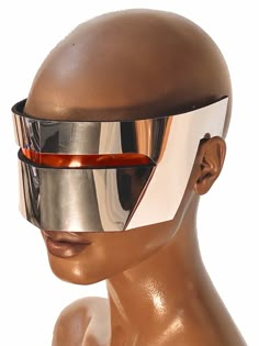 The Monoblock Cyclops Robot Goggles Futuristic Eyewear Scifi - Etsy Futuristic Glasses, The Dictator, Metal Mask, Orange Copper, Head Mask, Futuristic Fashion, Rave Festival, Retro Futuristic, Retro Futurism