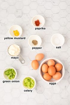 the ingredients for this recipe include eggs, mayo, green onion, and parsley