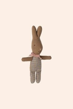 Maileg Rabbit My - Rose/Blue Check Maileg Rabbits, Nursery Table, Rabbit Family, Rabbit Baby, Rose Blue, Flower Accessories, Blue Check, The Bunny, Creative Activities