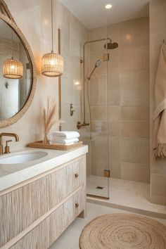 Cozy Modern Bathroom, Bathroom Ideas Natural, Warm Bathroom Ideas, Gray Interior Design, Organic Modern Bathroom, Earthy Bathroom, Interior Decoration Ideas, Gray Decor, Warm Bathroom