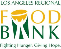 the food bank logo is shown in green and orange