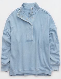 Aerie Getaway Quarter Snap Sweatshirt Aerie Clothing, Sweatshirt Outfit, Mens Outfitters, Cozy Fashion, Preppy Outfits, No 1, Sweatshirts Women, American Eagle Outfitters, Women's Jeans