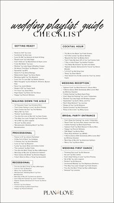 the wedding checklist is shown in black and white