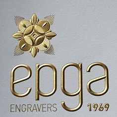 the logo for epga engravings, 1909