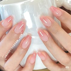 Gradation Nail, Gradation Nails, Ombre Gel Nails, Graduation Nails, Simple Gel Nails, Blush Nails, Soft Nails, Short Acrylic Nails Designs