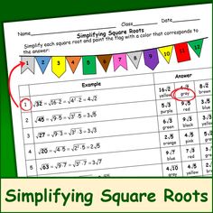 Simplifying square roots worksheet 28 Search into our collection for more related image. Remember to share your favorite finds with your friends! Simply click on the image to save it, or right-click and choose Save As Agenda Background, Algebra Activities, Algebra Worksheets, Printable Math Worksheets, Higher Learning, 1st Grade Worksheets, Coloring Activity