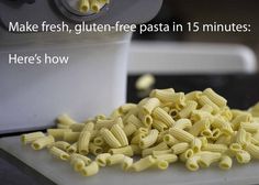 some pasta is being made and ready to be put into the machine for making it