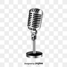 an old fashioned microphone on a stand with the words, vintage microphone png and psd