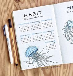 Jellyfish Craft, Bullet Planner, Fun To Draw, Bullet Journal Notebook