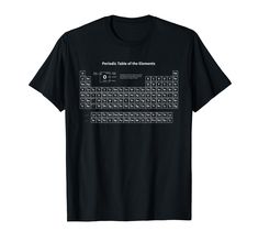 a black t - shirt with an image of the elements on it