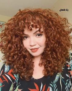 Highlights Curly Hair, Red Curly Hair, Ginger Hair Color, Beautiful Red Hair, Curly Hair With Bangs, Auburn Hair