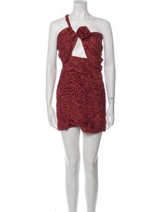 Magda Butrym Silk DressRedPrintedSleeveless with One-ShoulderConcealed Zip Closure at BackFit:Dresses by Magda Butrym typically fit true to size. Magda Butrym, Silk Mini Dress, Print Patterns, Dress Outfits, Mini Dress, Silk, Clothes For Women, Red, Pattern