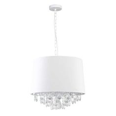 a white chandelier hanging from the ceiling