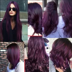 Eggplant Colour, Hair With Purple, Dark Purple Hair Color, Purple Brown Hair, Hair Dye Brands, Violet Hair Colors, Hair Color Plum, Plum Hair