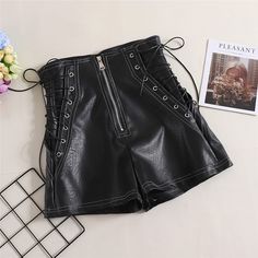 Black PU Tie High Waist Wide Leg Shorts

















































NOTE:Please compare the detail sizes with yours before you buy ( 1Inch=2.54cm 1cm=0.39inch)



 







Size(cm)

Waist

Length

Hip





S

62

38

76





M

66

39

80





L

70

40

84 Boots Shorts, Goth Shorts, Short Cuir, Leather Shorts Women, Shorts Female, Celana Fashion, Short Trousers, Outfit Boho, Short Noir