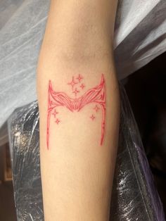 Scarlet witch tattoo Red Scarf Tattoo, Scarlet Witch Graduation Cap, Wanda Crown Drawing, Across The Back Tattoo, Elizabeth Olsen Tattoo Ideas, Scarlet Witch Tattoo Minimalist, Scarlet Witch Crown Drawing, Marvel Tattoo Ideas Minimalist