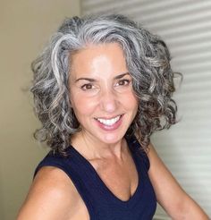 Dark Curly Hair Transitioning to Gray