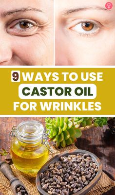 Castor oil is a wonderful ingredient that helps solve several issues, like pigmentation and signs of premature aging. Many people swear by using castor oil as a remedy for wrinkles as it may moisturize and hydrate the skin to keep it plump, thus minimizing the appearance of fine lines. #homeremedies #oils #skin #skincare #eyes #beauty #beautytips #haircare Castor Oil For Wrinkles, Castor Oil Benefits Skin, Castor Oil For Face, Castor Oil For Skin, Get Rid Of Wrinkles, Castor Oil Benefits, Skin Care Wrinkles, Oil Benefits, Skin Care Recipes