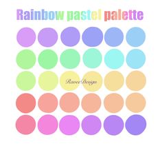 the rainbow pastel palette is shown in different colors