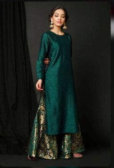 Silk Kurti Designs, Sharara Designs, Indian Gowns Dresses, Indian Wedding Wear, Kurta Designs Women, Indian Gowns, Designer Party Wear Dresses