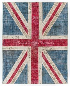 an old british flag is displayed on a piece of cloth with the word england written across it