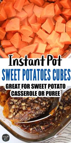 instant pot sweet potatoes cubes great for sweet potato casserole or puree