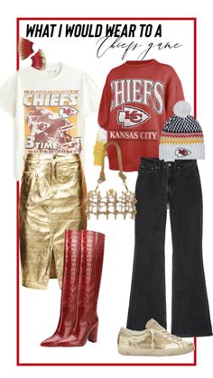 Chiefs Super Bowl Outfit, Super Bowl Outfits For Women Chiefs, Kansas City Outfits, Kansas City Outfit Women, Kansas City Chiefs Outfit Ideas, Football Stadium Outfit