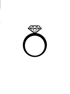 a drawing of a ring with a diamond on it