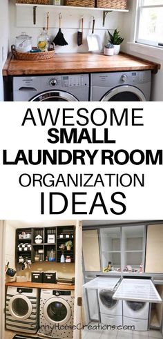 some laundry room organization ideas that are great for small spaces