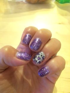 Gel nail, Purple, Silver, Glitter, Leopard Gel Nail Purple, Nail Purple, Silver Glitter, Glitter