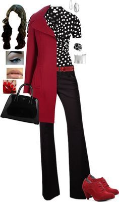 Work Wardrobe, Black White Red, Work Attire, Office Outfits, Work Fashion, Work Casual