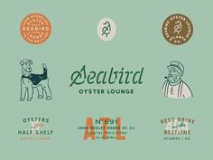 the logos for seabird oyster lounge, which are designed by graphic artist james walker